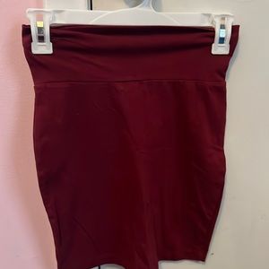 Burgundy pencil skirt